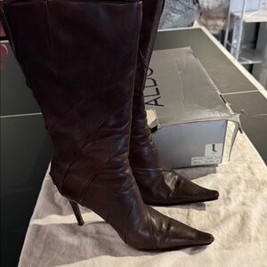 Aldo Dark Brown Heeled Boots
